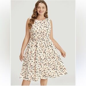 BloomChic 14/16 Splotch Print Crossover Rouched Sleeveless Dress NWT